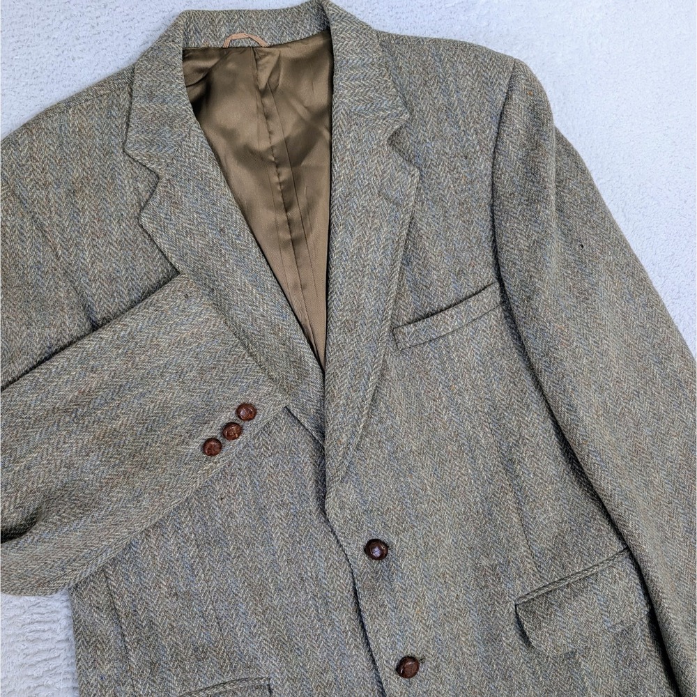 Vintage‎ Harris Tweed Tailored in the USA Wool Blazer Harringbone 42R